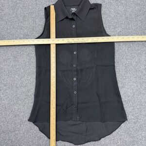 Teenage Runaway Sheer Skull Back Sleeveless Blouse Goth Black SM